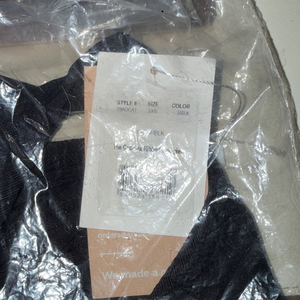 NWT Andie Swim Black Catalina Ribbed One Piece Size XXS - Picture 4 of 4